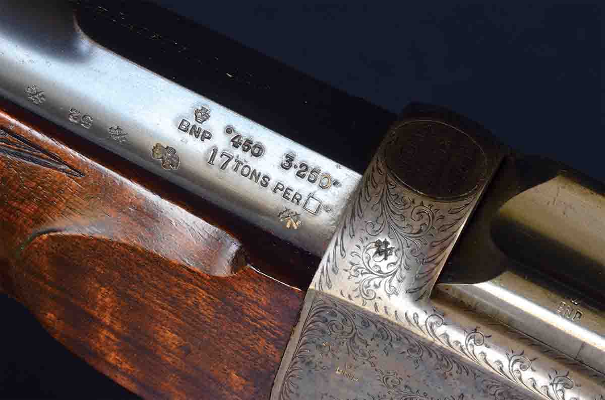 The .450 Express (31⁄4) was developed by Alexander Henry for the government rifle trials to replace the Snider-Enfield, begun in 1865 and not concluded until 1871. The .450 (also known as the Long Chamber cartridge) did not work well in the Martini-Henry so was not adopted, but it became a mainstay of stalking rifles and eventually evolved into the .450 Nitro Express.